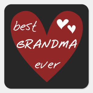 Red Heart Best Grandma Ever T-shirts and Gifts Square Sticker