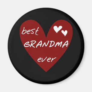 Red Heart Best Grandma Ever T-shirts Gifts Magnet