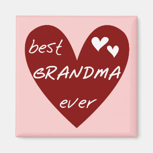 Red Heart Best Grandma Ever T-shirts Gifts Magnet
