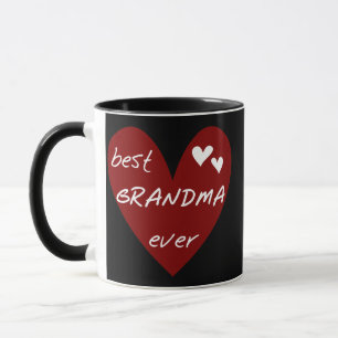 Red Heart Best Grandma Ever T-shirts Gifts Mug