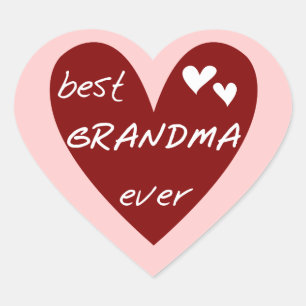 Red Heart Best Grandma Ever T-shirts Gifts Sticker