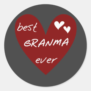 Red Heart Best Granma Ever T-shirts and Gifts Classic Round Sticker