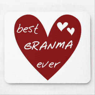 Red Heart Best Granma Ever T-shirts and Gifts Mouse Mat