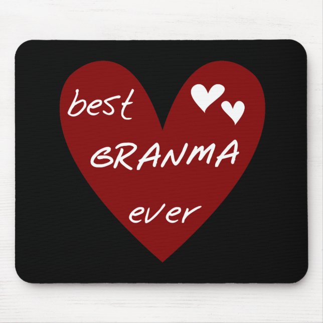 Red Heart Best Granma Ever T-shirts and Gifts Mouse Mat (Front)