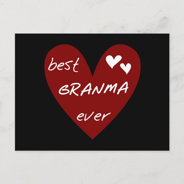 Red Heart Best Granma Ever T-shirts and Gifts Postcard (Front)