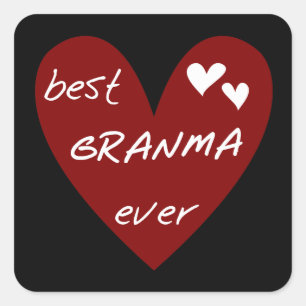 Red Heart Best Granma Ever T-shirts and Gifts Square Sticker