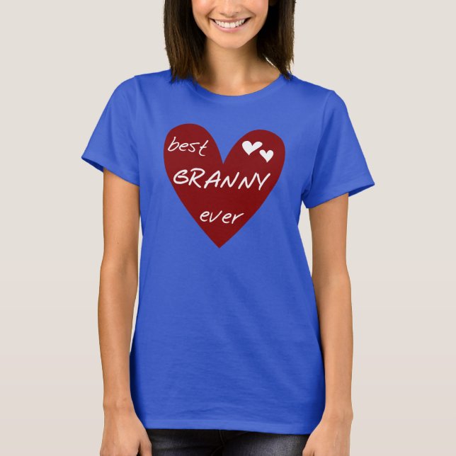 Red Heart Best Granny Ever Tshirts and Gifts (Front)