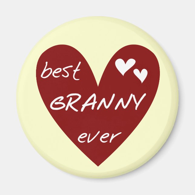 Red Heart Best Granny Ever Tshirts and Gifts Magnet (Front)