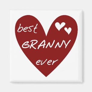 Red Heart Best Granny Ever Tshirts and Gifts Magnet
