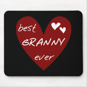 Red Heart Best Granny Ever Tshirts and Gifts Mouse Mat