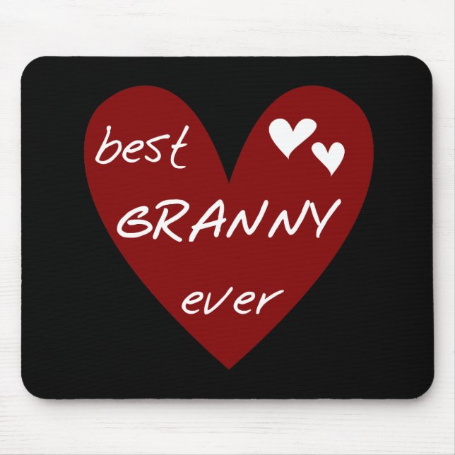 Red Heart Best Granny Ever Tshirts and Gifts Mouse Mat (Front)