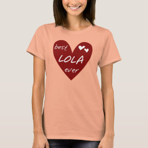 Red Heart Best Lola Ever T-shirts and Gifts