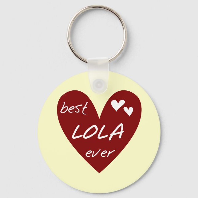 Red Heart Best Lola Ever T-shirts and Gifts Key Ring (Front)