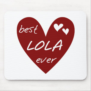 Red Heart Best Lola Ever T-shirts and Gifts Mouse Mat