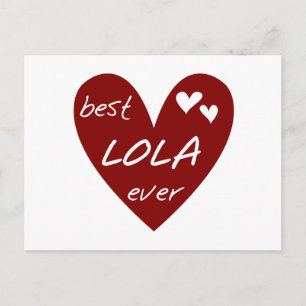 Red Heart Best Lola Ever T-shirts and Gifts Postcard