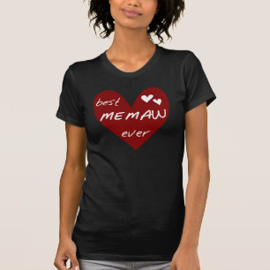 Red Heart Best Memaw Ever T-shirts and Gifts