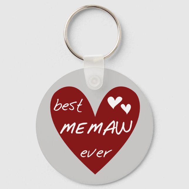 Red Heart Best Memaw Ever T-shirts and Gifts Key Ring (Front)