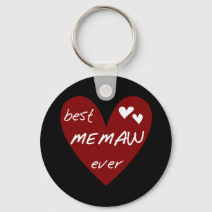 Red Heart Best Memaw Ever T-shirts and Gifts Key Ring