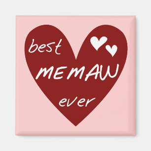 Red Heart Best Memaw Ever T-shirts and Gifts Magnet