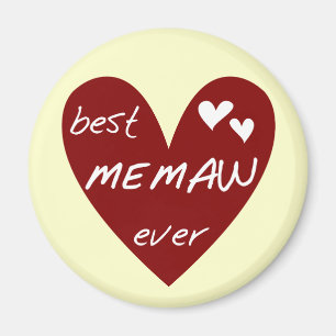 Red Heart Best Memaw Ever T-shirts and Gifts Magnet