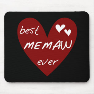 Red Heart Best Memaw Ever T-shirts and Gifts Mouse Mat