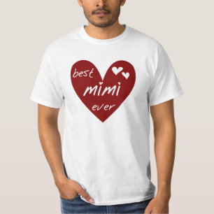 Red Heart Best Mimi Ever Tshirts and Gifts