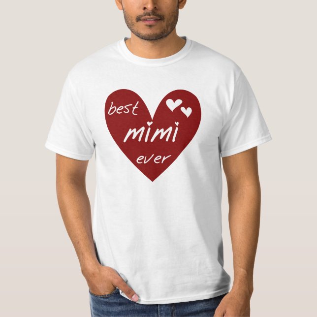 Red Heart Best Mimi Ever Tshirts and Gifts (Front)
