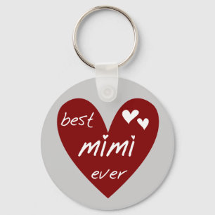 Red Heart Best Mimi Ever Tshirts and Gifts Key Ring