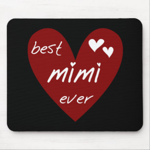 Red Heart Best Mimi Ever Tshirts and Gifts Mouse Mat