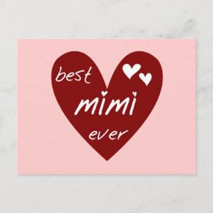 Red Heart Best Mimi Ever Tshirts and Gifts Postcard