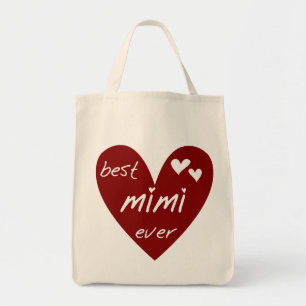 Red Heart Best Mimi Ever Tshirts and Gifts Tote Bag