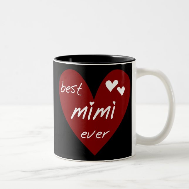 Red Heart Best Mimi Ever Tshirts and Gifts Two-Tone Coffee Mug (Right)