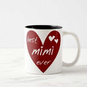 Red Heart Best Mimi Ever Tshirts and Gifts Two-Tone Coffee Mug