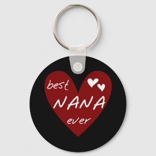 Red Heart Best Nana Ever T-shirts and Gifts Key Ring