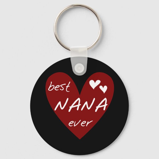 Red Heart Best Nana Ever T-shirts and Gifts Key Ring (Front)