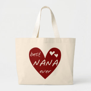 Red Heart Best Nana Ever T-shirts and Gifts Large Tote Bag