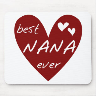 Red Heart Best Nana Ever T-shirts and Gifts Mouse Mat