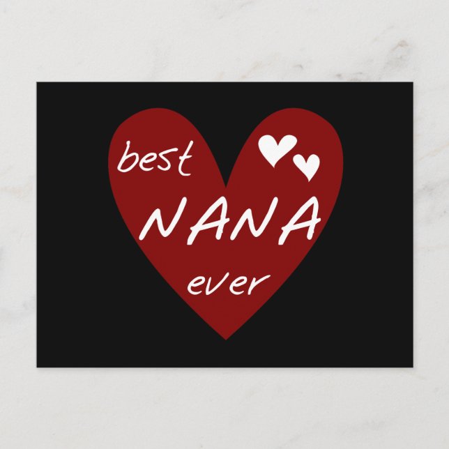 Red Heart Best Nana Ever T-shirts and Gifts Postcard (Front)