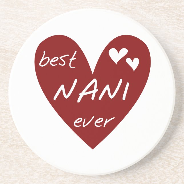 Red Heart Best Nani Ever T-shirts and GIfts Coaster (Front)
