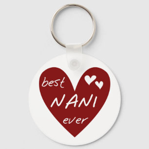 Red Heart Best Nani Ever T-shirts and GIfts Key Ring