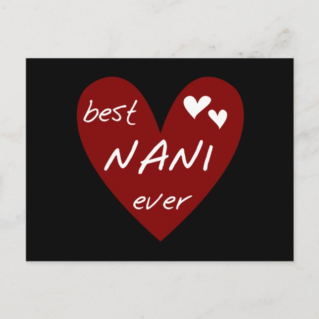 Red Heart Best Nani Ever T-shirts and GIfts Postcard (Front)