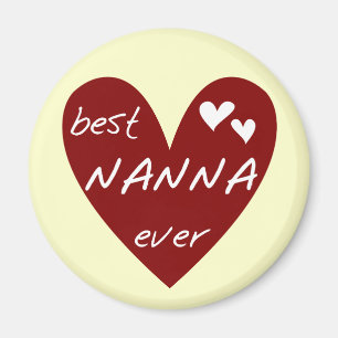 Red Heart Best Nanna Ever t-shirts and Gifts Magnet