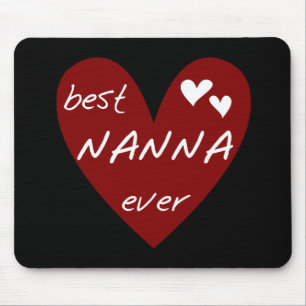 Red Heart Best Nanna Ever t-shirts and Gifts Mouse Mat