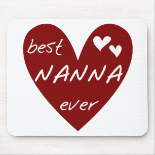 Red Heart Best Nanna Ever t-shirts and Gifts Mouse Mat