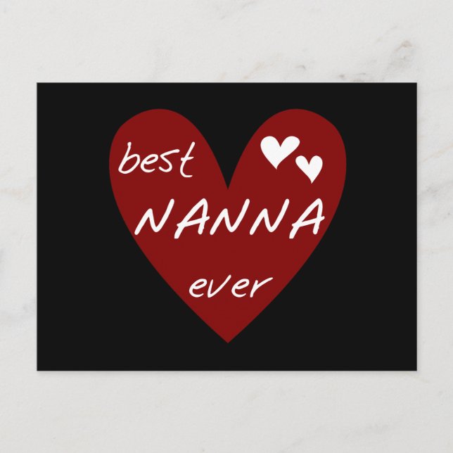 Red Heart Best Nanna Ever t-shirts and Gifts Postcard (Front)