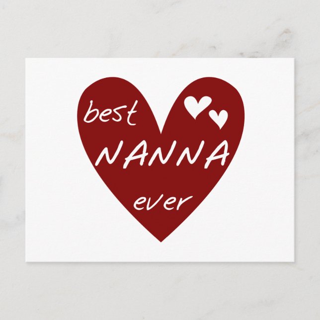Red Heart Best Nanna Ever t-shirts and Gifts Postcard (Front)