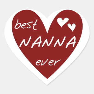 Red Heart Best Nanna Ever t-shirts and Gifts Sticker