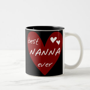 Red Heart Best Nanna Ever t-shirts and Gifts Two-Tone Coffee Mug