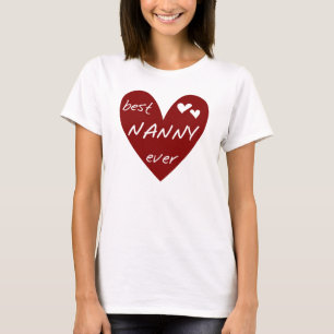 Red Heart Best Nanny Ever T-shirts and Gifts