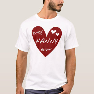 Red Heart Best Nanny Ever T-shirts and Gifts